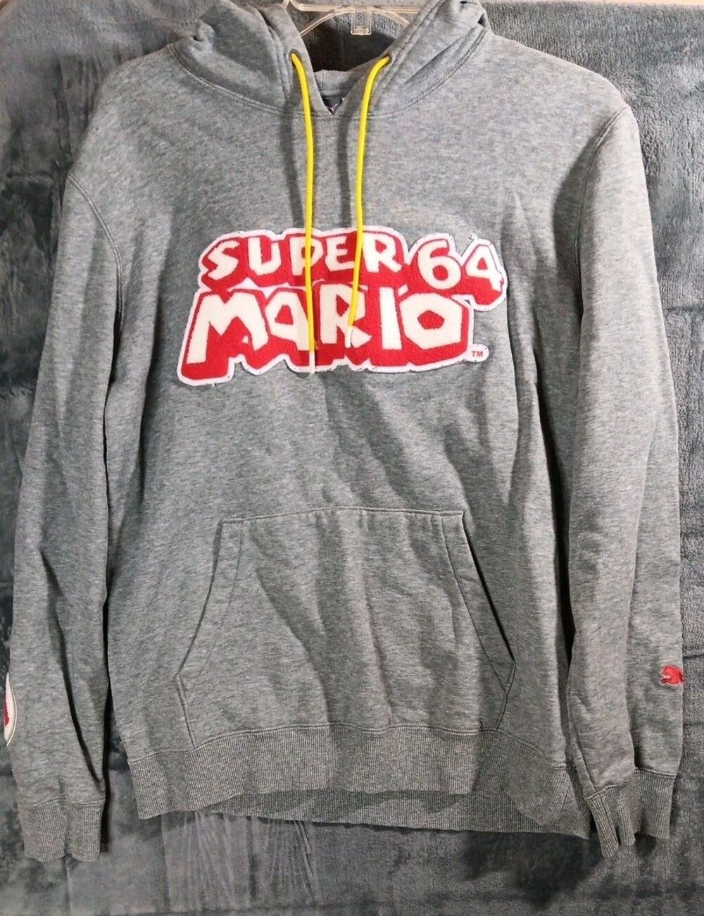 Puma Super Mario 64 Hoodie Mens Medium Gray Sweatshirt Hoodie Nintendo